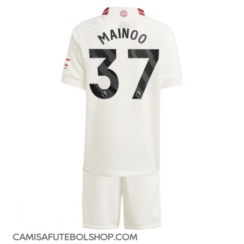 Camisa de time de futebol Manchester United Kobbie Mainoo #37 Replicas 3º Equipamento Infantil 2023-24 Manga Curta (+ Calças curtas)